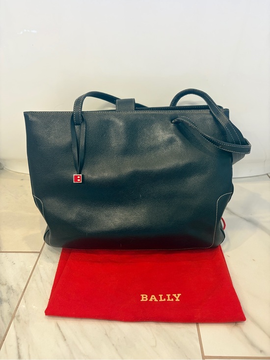 Bally Handbags - Bally Switzerland Black Embossed Leather Tote Bag Italy